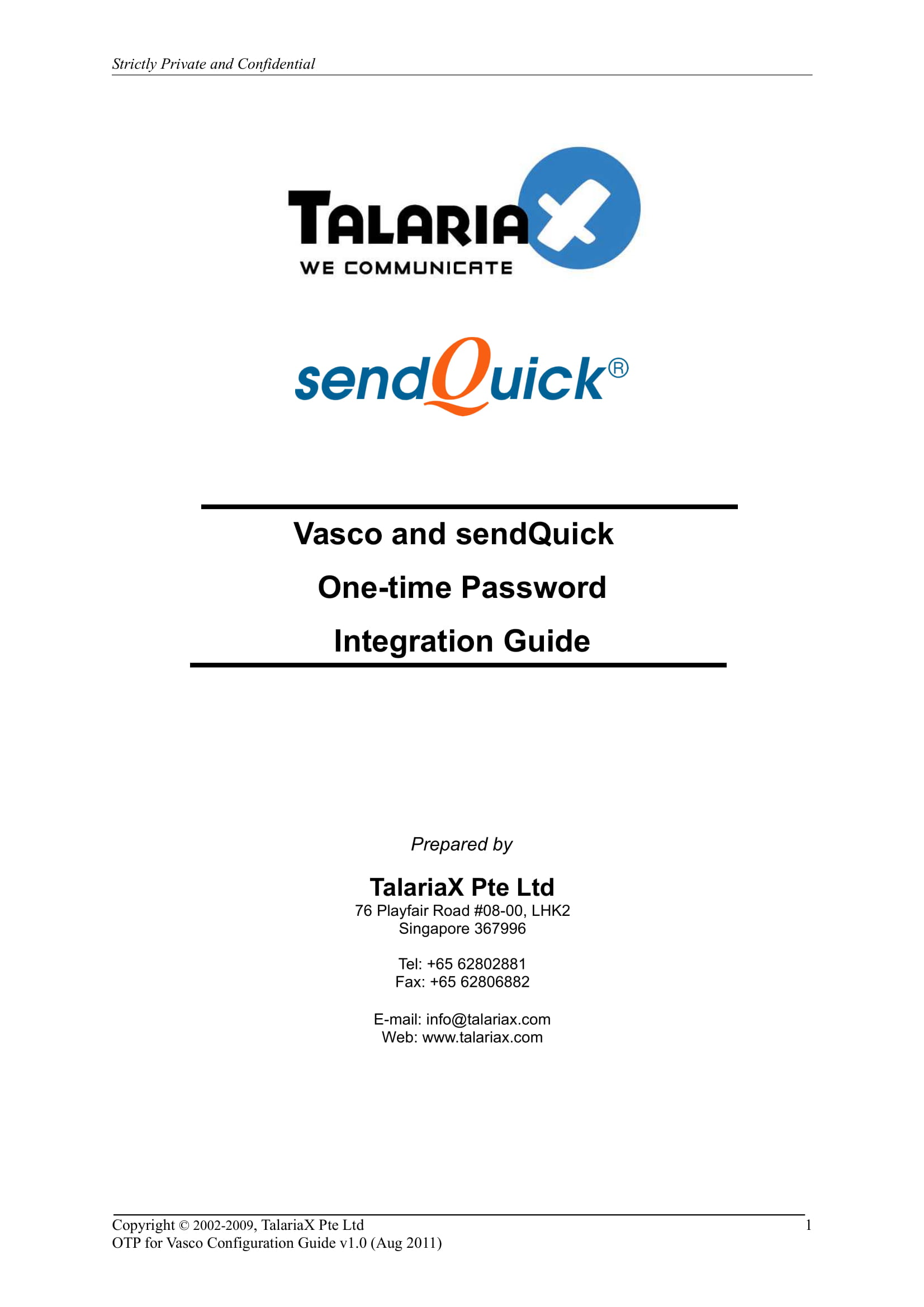 You are currently viewing Vasco and sendQuick  One-time Password Integration Guide